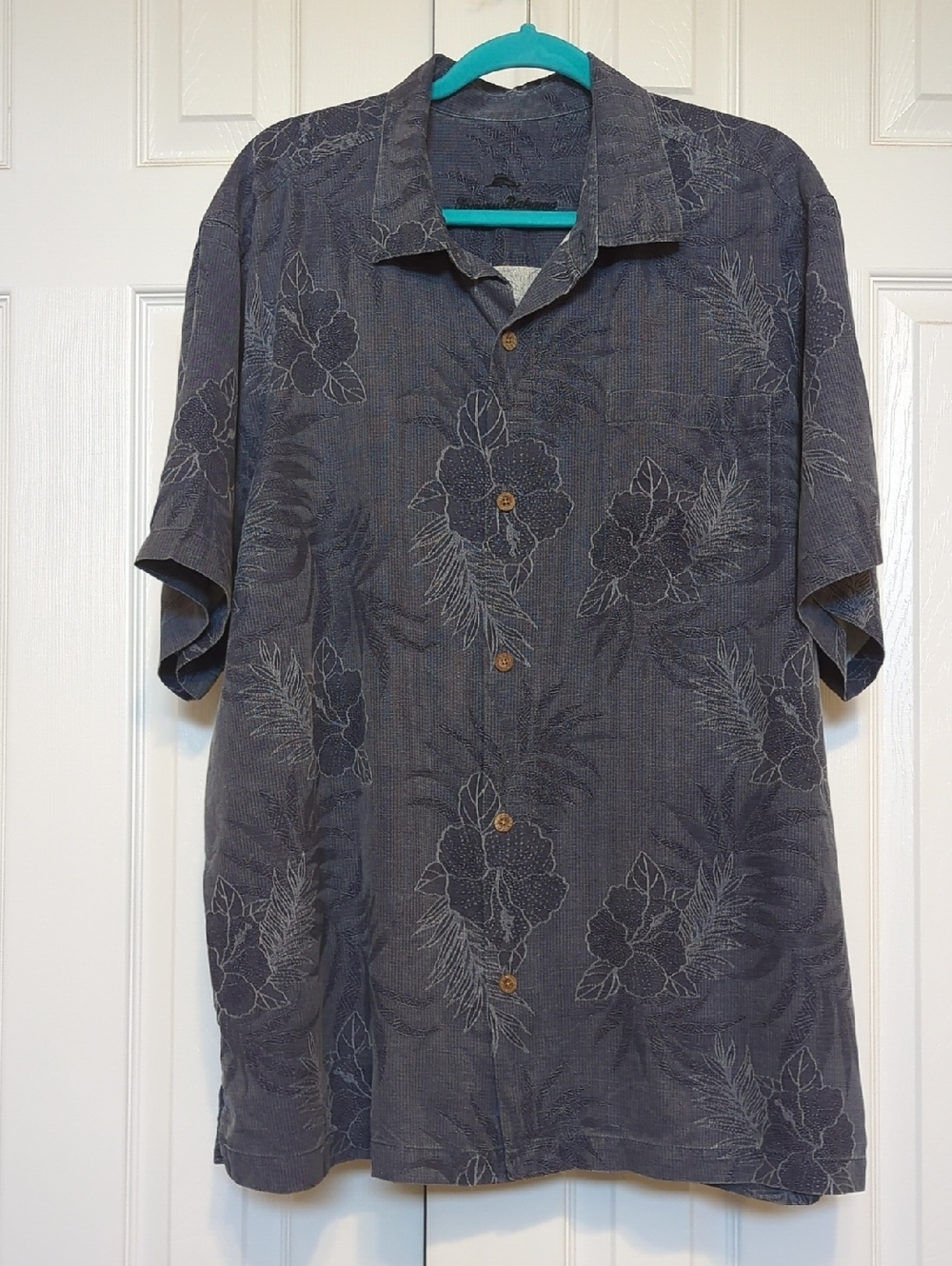 Tommy Bahama Silk Denim Look Short Sleeve Shirt XL